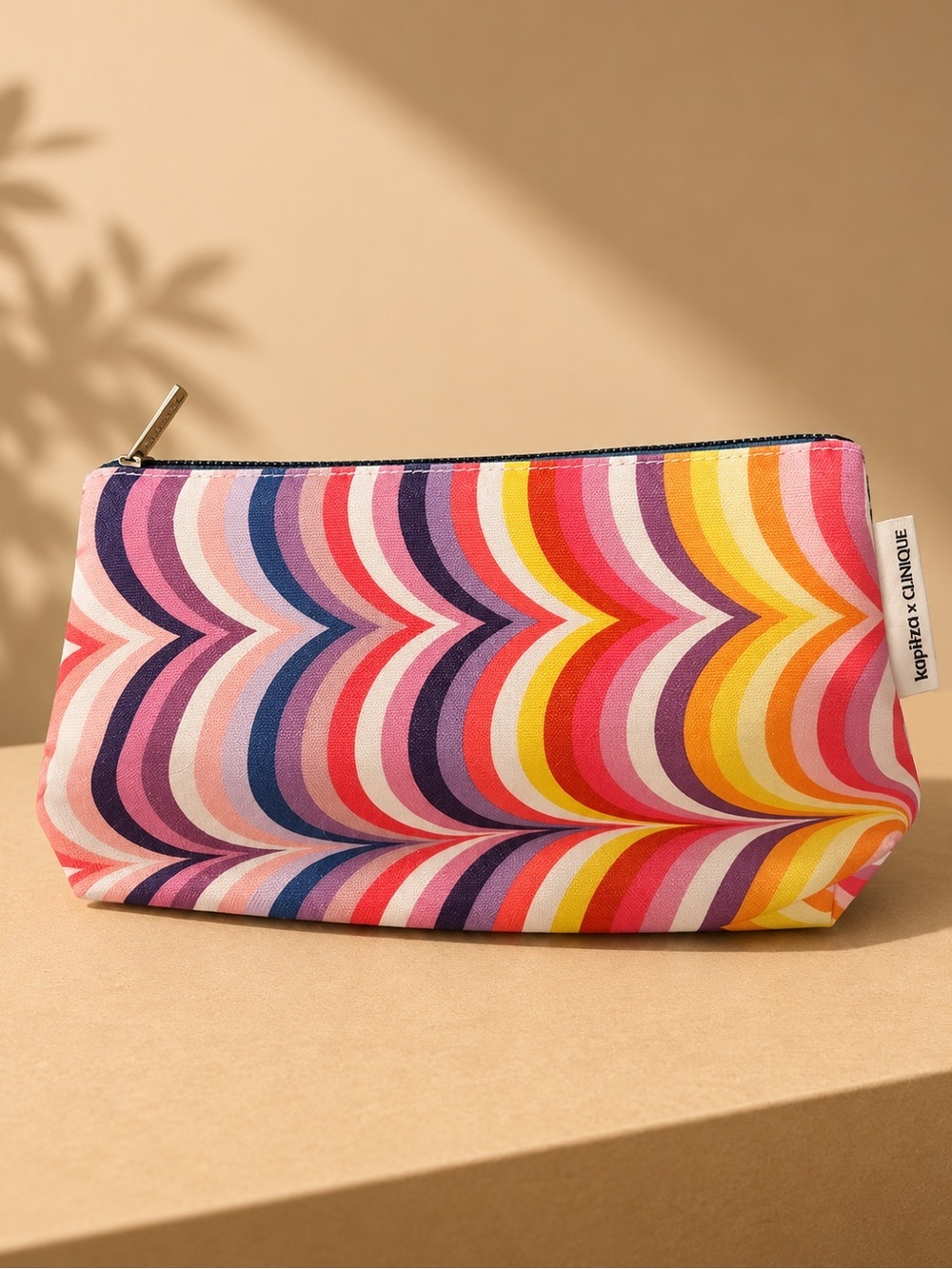Limited Edition Clinique x Kapitza Rainbow Makeup Bag Cosmetic Pouch Travel